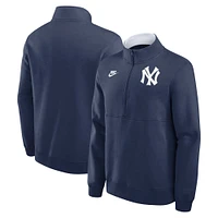 Pull en molleton à demi-zip Nike Navy New York Yankees Cooperstown Collection pour homme