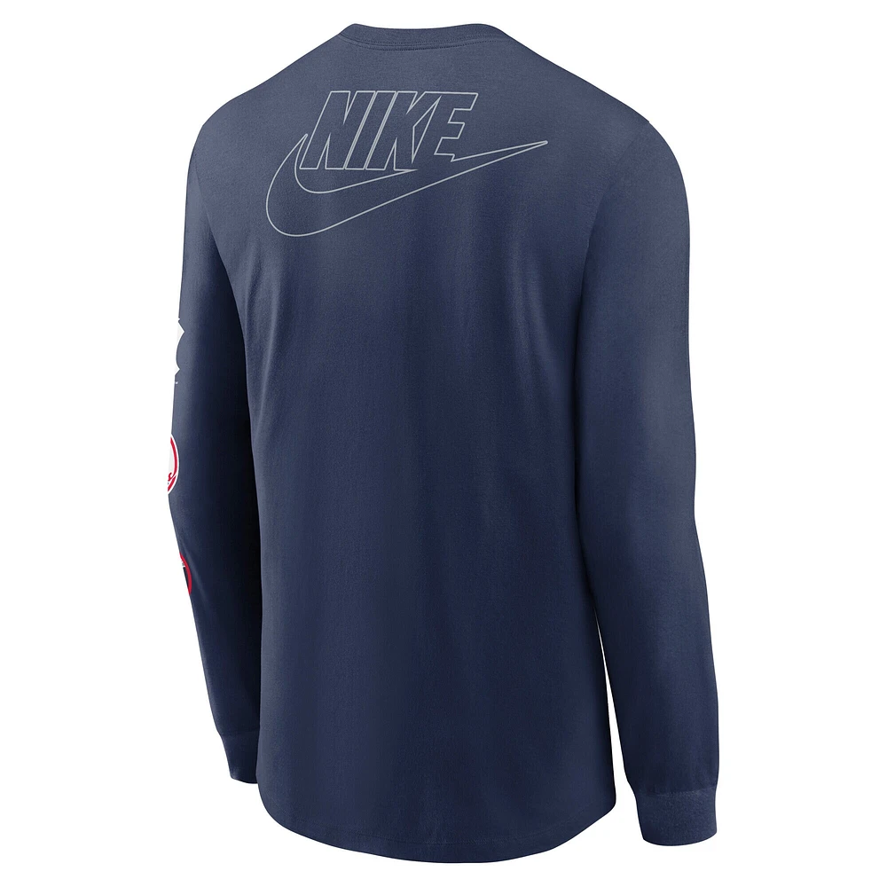 T-shirt à manches longues Nike bleu marine New York Yankees Cooperstown Collection Knockout pour homme