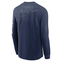 T-shirt à manches longues Nike bleu marine New York Yankees Cooperstown Collection Knockout pour homme