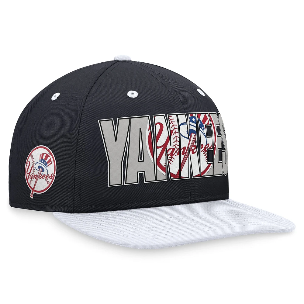 Casquette Nike Navy New York Yankees Cooperstown Collection Pro Snapback pour homme