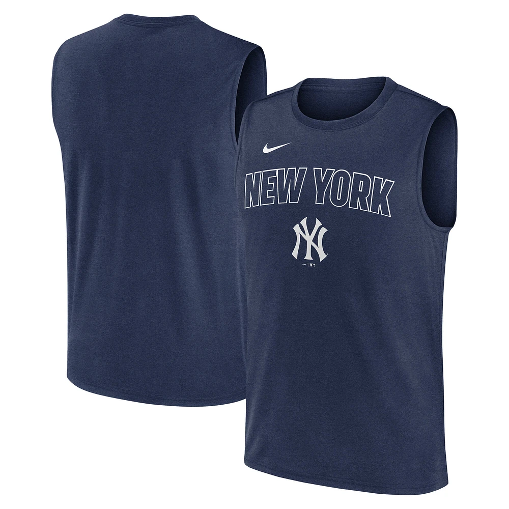 Débardeur Nike Knockout Performance Muscle pour homme, bleu marine, New York Yankees