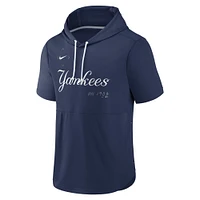 Chandail à capuchon enfiler manches courtes pour homme New York Yankees Springer Nike bleu marine