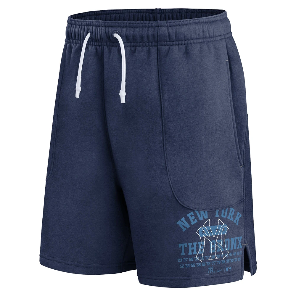 Short de jeu balle Nike New York Yankees Statement pour homme bleu marine