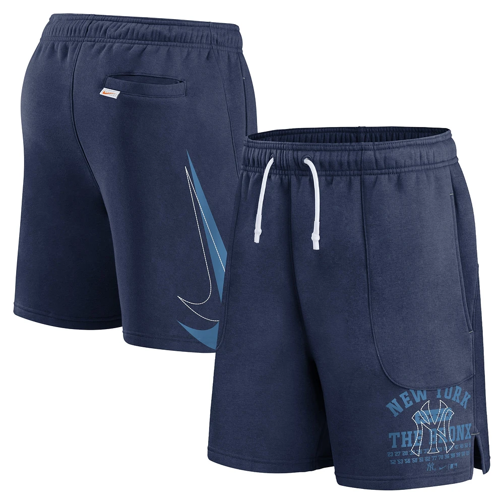 Short de jeu balle Nike New York Yankees Statement pour homme bleu marine