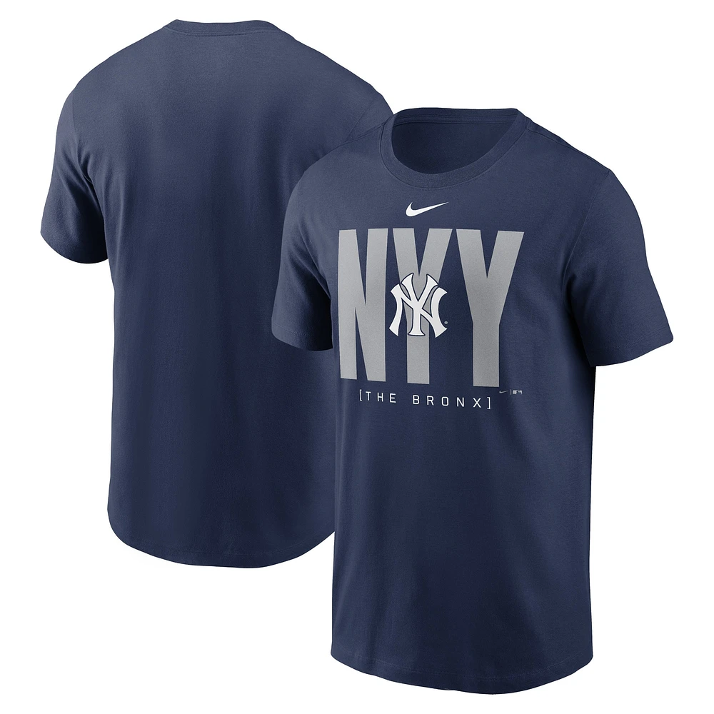 T-shirt Nike bleu marine avec tableau de bord l'équipe des Yankees New York pour homme