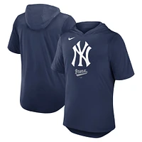 Men's Nike Navy New York Yankees Tri-Blend Hoodie T-Shirt