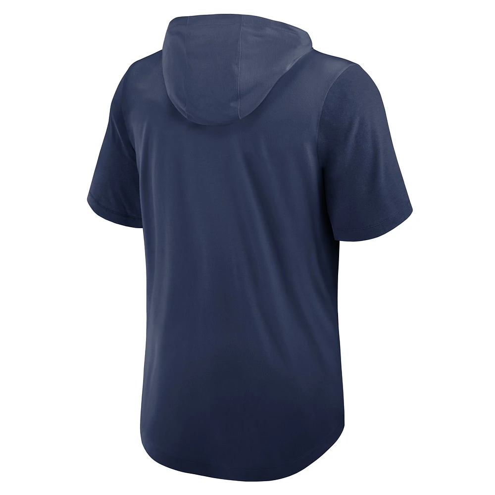 Men's Nike Navy New York Yankees Tri-Blend Hoodie T-Shirt