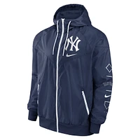 Coupe-vent à fermeture éclair intégrale Nike New York Yankees Windrunner pour homme