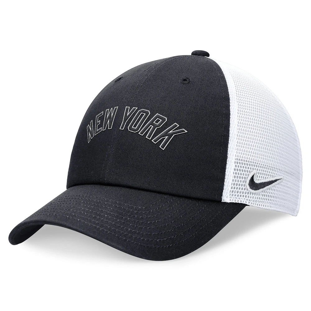 Casquette de camionneur ajustable Nike Navy New York Yankees Wordmark pour homme