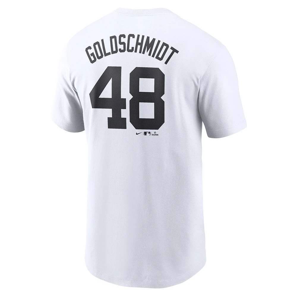 Men's Nike Paul Goldschmidt White New York Yankees Fuse Name & Number T-Shirt
