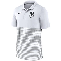 Men's Nike White/Gray New York Yankees Home Plate Striped Polo