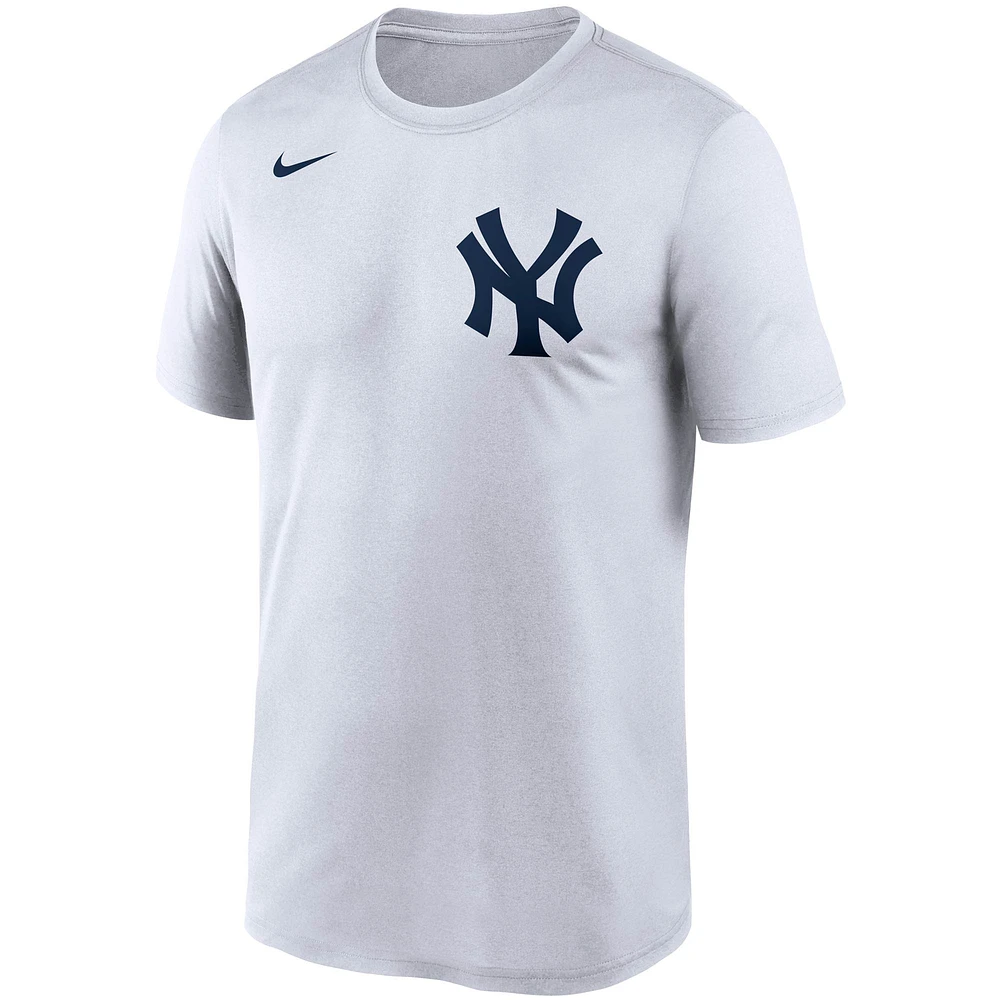 T-shirt Nike New York Yankees Wordmark Legend Performance pour homme, blanc