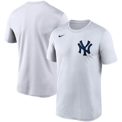 T-shirt Nike New York Yankees Wordmark Legend Performance pour homme, blanc