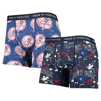 Men's Pair of Thieves Navy/Blue New York Yankees Super Fit 2-Pack Boxer Briefs Set