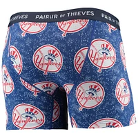 Men's Pair of Thieves Navy/Blue New York Yankees Super Fit 2-Pack Boxer Briefs Set