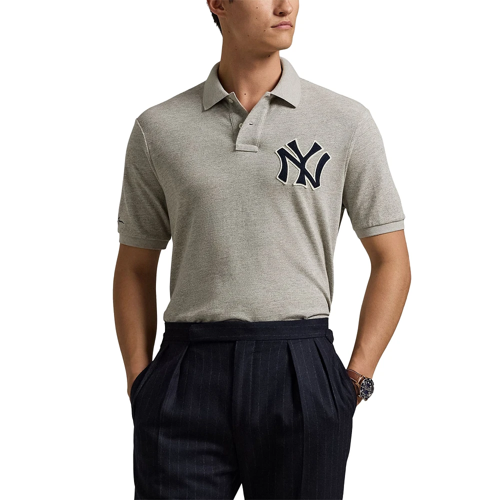 Polo Ralph Lauren pour homme, gris chiné, motif New York Yankees