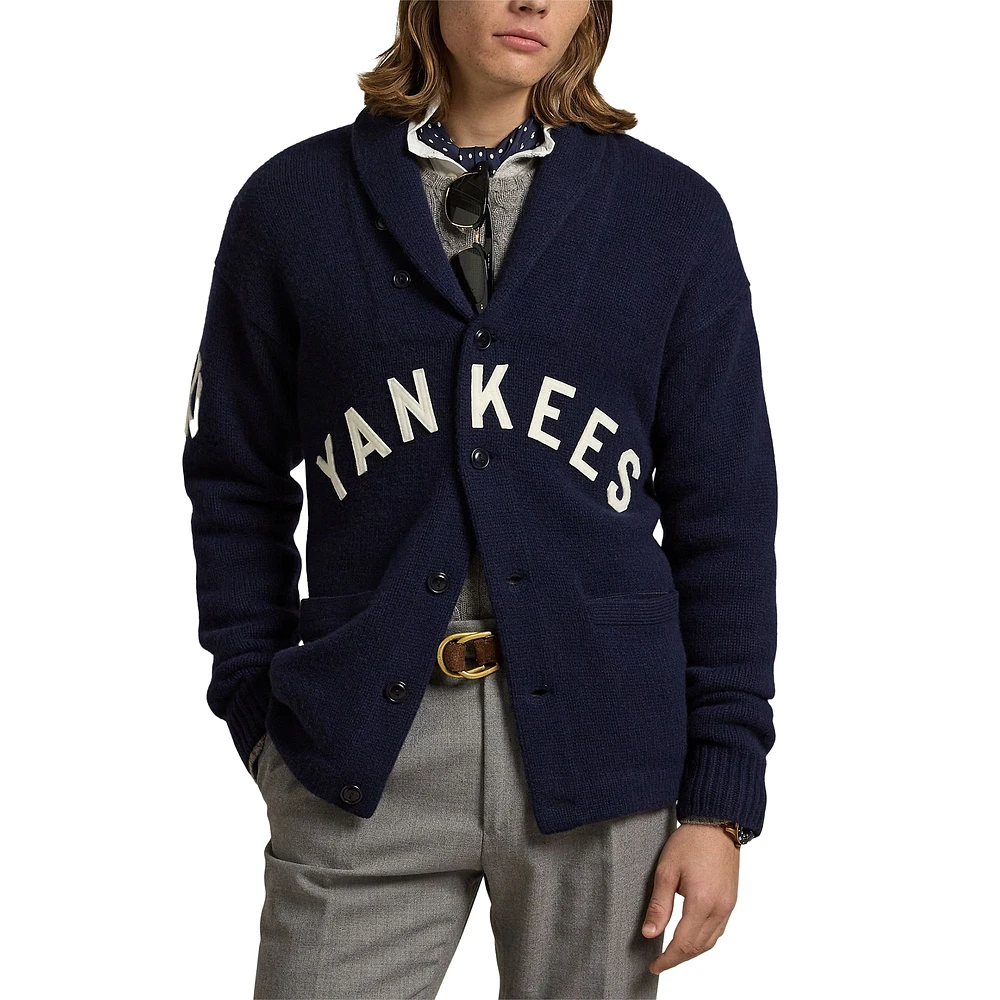 Cardigan boutonné bleu marine New York Yankees Polo Ralph Lauren pour homme