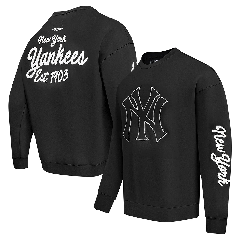 Sweat-shirt à épaules tombantes Paint The City Pro Standard pour homme, noir, des Yankees de New York