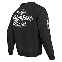 Sweat-shirt à épaules tombantes Paint The City Pro Standard pour homme, noir, des Yankees de New York