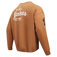 Sweat-shirt à épaules tombantes Pro Standard pour homme, marron, motif New York Yankees Paint The City