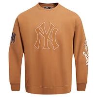 Sweat-shirt à épaules tombantes Pro Standard pour homme, marron, motif New York Yankees Paint The City