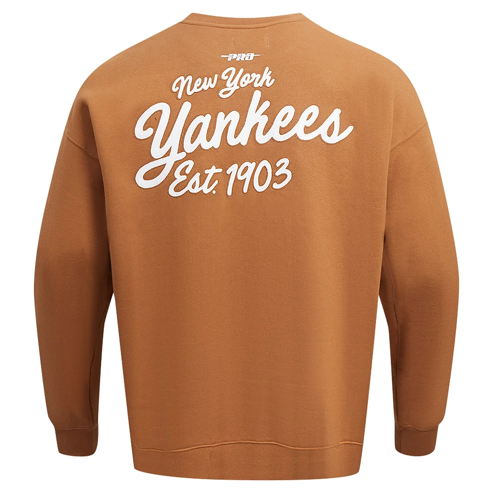 Sweat-shirt à épaules tombantes Pro Standard pour homme, marron, motif New York Yankees Paint The City