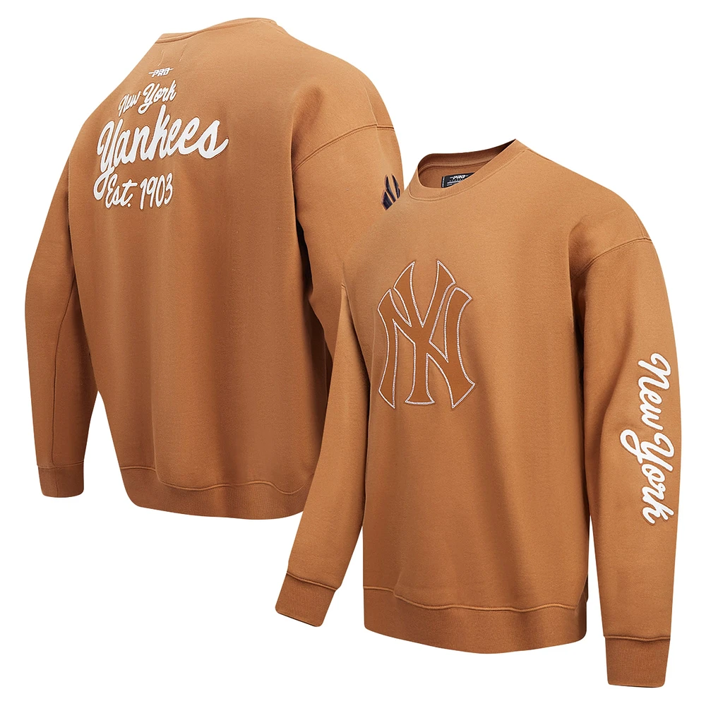 Sweat-shirt à épaules tombantes Pro Standard pour homme, marron, motif New York Yankees Paint The City