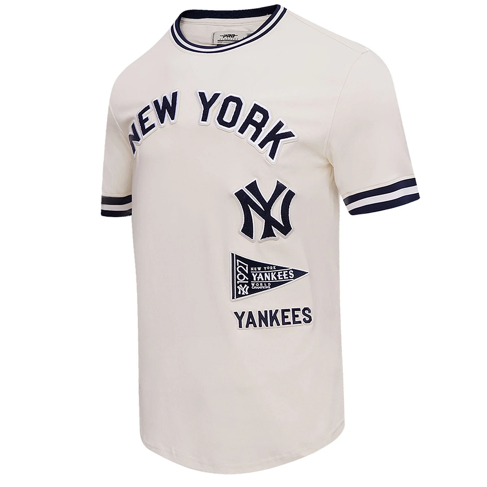 Men's Pro Standard Cream New York Yankees Cooperstown Collection Retro Classic T-Shirt