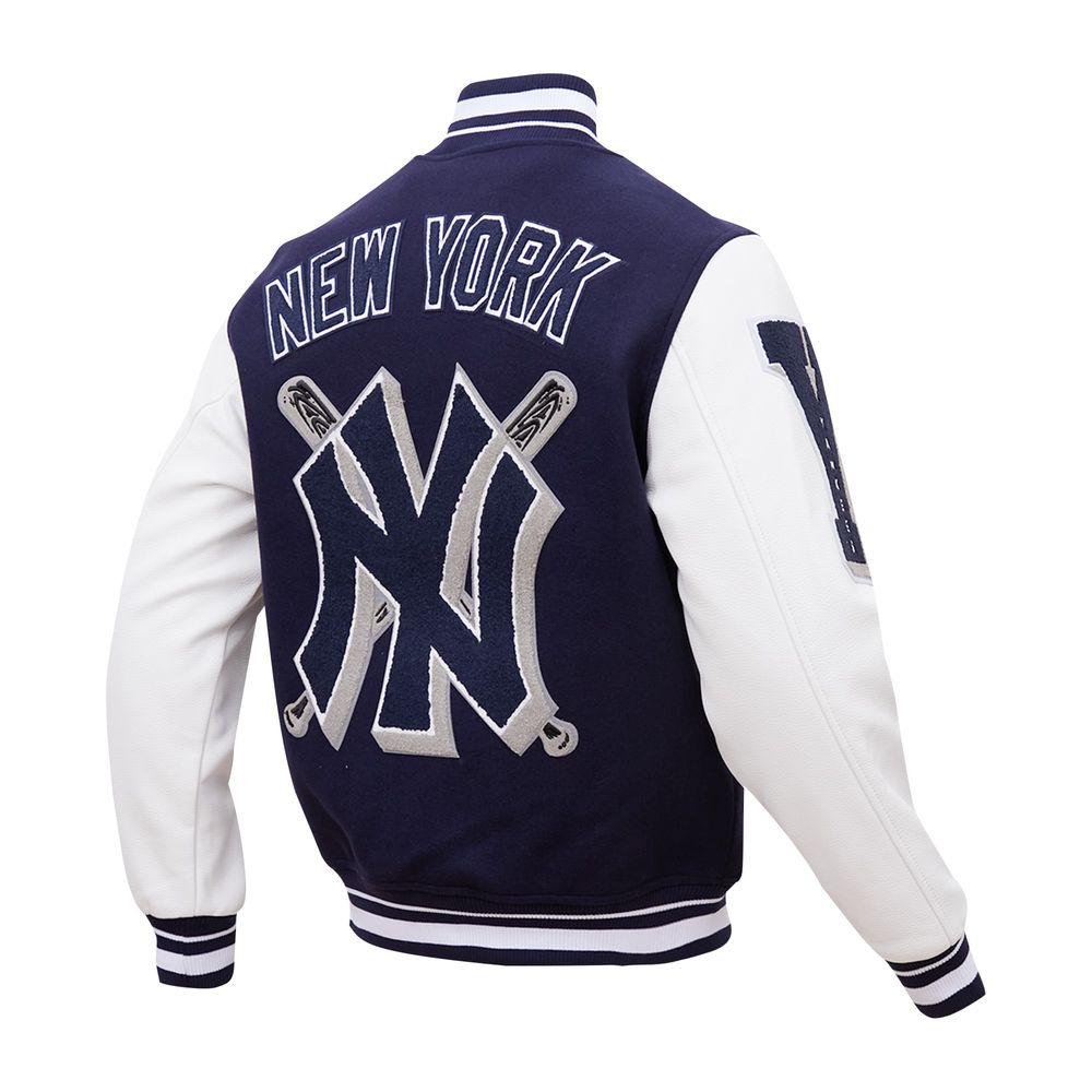 Pro Standard Men's Pro Standard Navy New York Yankees Mash Up Logo Varsity  Full-Zip Jacket