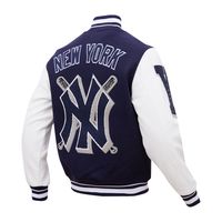 Pro Standard Men's Navy, White New York Yankees Varsity Logo Full-Zip  Jacket - Macy's