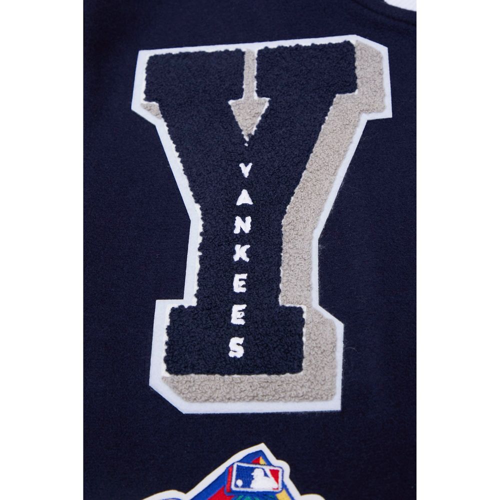 Navy Blue New York Yankees Pro Standard Logo Mashup Wool Varsity Heavy Jacket L