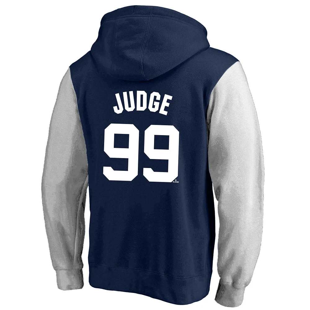 Men's Profile Aaron Judge Navy New York Yankees Big & Tall Name Number Fleece Pullover Hoodie