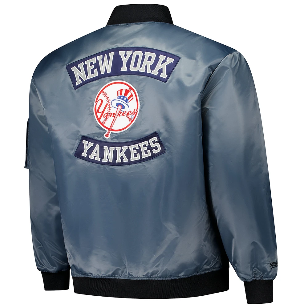 Men's Profile Charcoal New York Yankees Big & Tall Full-Zip Bomber Jacket