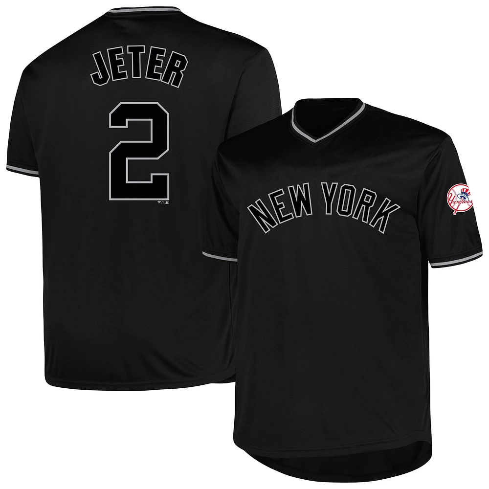 Profil pour homme Derek Jeter Noir New York Yankees Big & Tall Pop Fashion Player Maillot