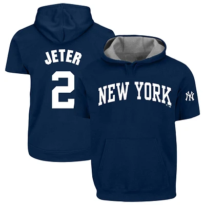 Sweat à capuche manches courtes en molleton pour hommes Profile Derek Jeter Navy New York Yankees Big & Tall