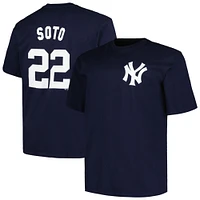 Profil pour homme Juan Soto Navy New York Yankees Big & Tall T-shirt avec nom et numéro de joueur