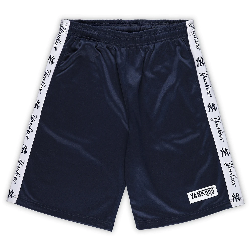 Men's Profile Navy New York Yankees Big & Tall Fleece Shorts