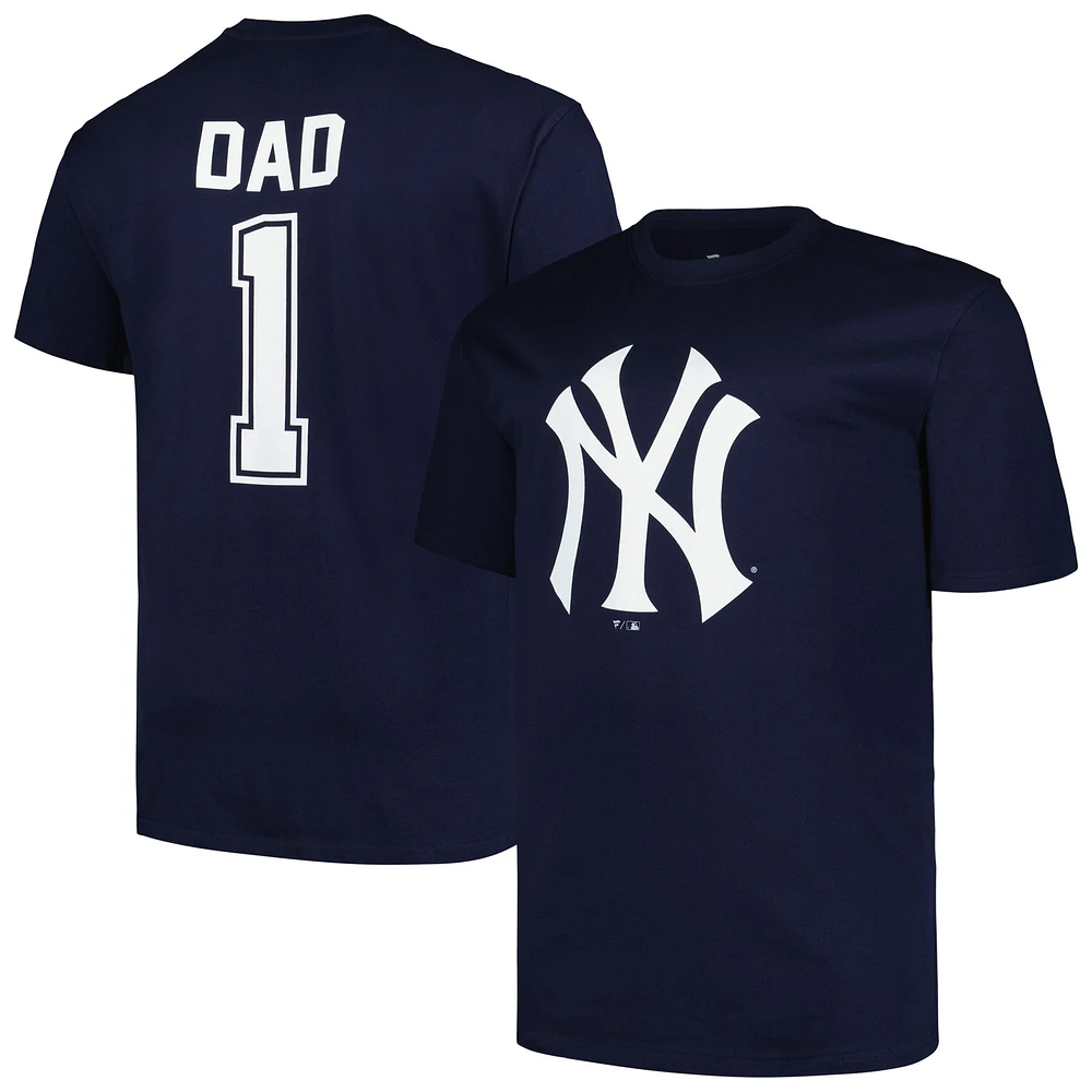 Men's Profile Navy New York Yankees Big & Tall #1 Dad T-Shirt