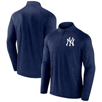 Men's Profile Navy New York Yankees Big & Tall Raglan Quarter-Zip Top