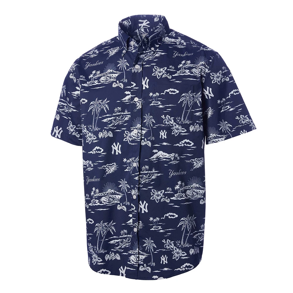 Chemise boutonnée Reyn Spooner bleu marine New York Yankees Kekai pour hommes