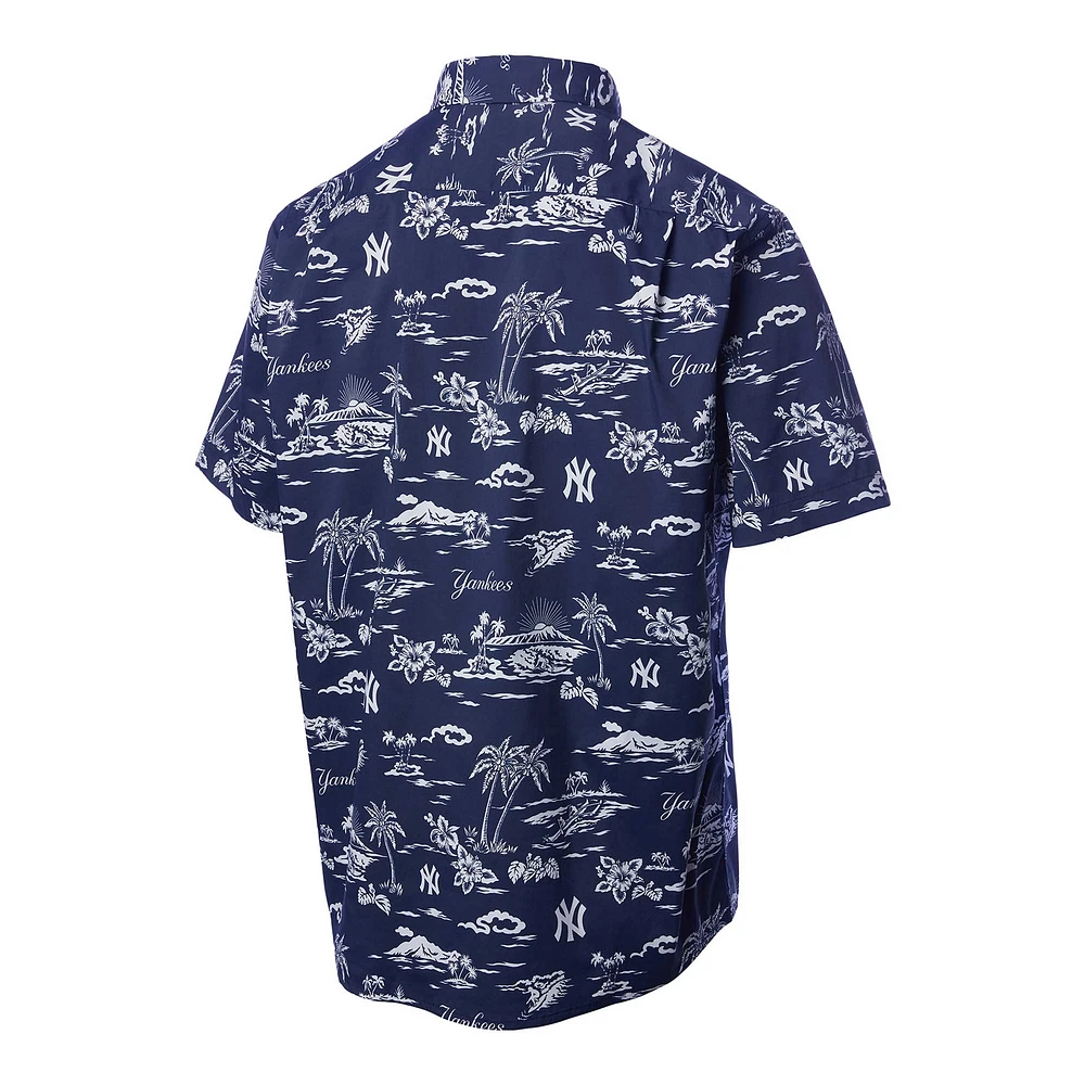 Chemise boutonnée Reyn Spooner bleu marine New York Yankees Kekai pour hommes