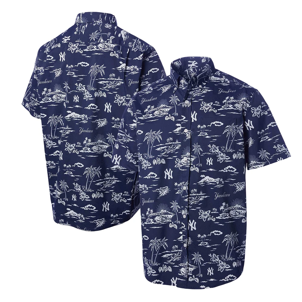 Men's Reyn Spooner Navy New York Yankees Kekai Button-Down Shirt