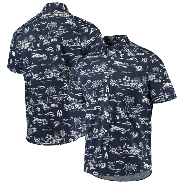 Men's New York Yankees Columbia Navy Slack Tide Camp Omni-Shade Button-Up  Shirt