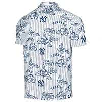 Men's Reyn Spooner White New York Yankees Cooperstown Collection Puamana Print Polo