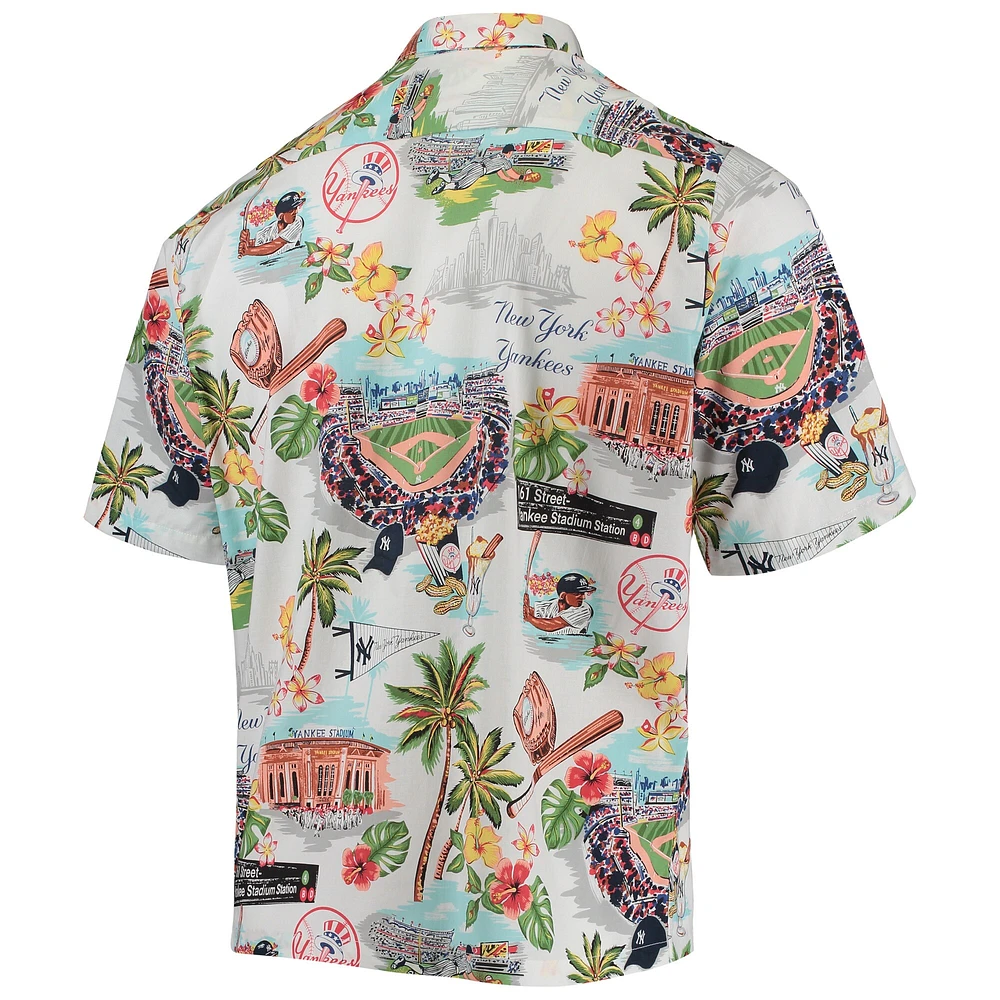 Men's Reyn Spooner White New York Yankees Scenic Button-Up Shirt