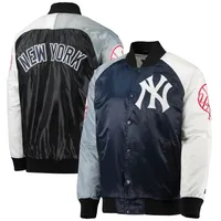 Men's Los Angeles Dodgers Starter Gray Slider Satin Full-Snap Varsity Jacket