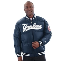 Veste en cuir entièrement zippée pour homme Starter Navy New York Yankees