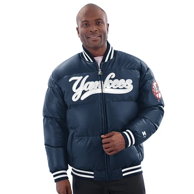 Men's Starter Navy New York Yankees Full-Zip Leather Jacket