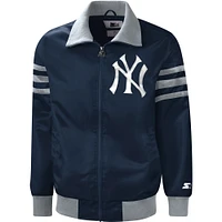 Starter Navy New York Yankees The Captain III pour homme - Veste universitaire entièrement zippée