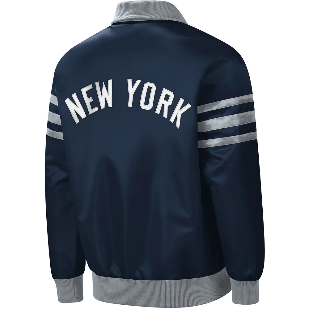 Starter Navy New York Yankees The Captain III pour homme - Veste universitaire entièrement zippée